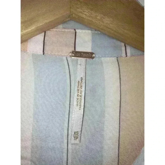 Free People Mackenzie Striped Sleeveless Wrap Button-Up Ivory Combo Top Size XS - Picture 6 of 12